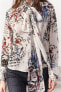Фото #4 товара Блуза из ткани с принтом с завязками — zw collection ZARA