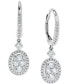 ფოტო #1 პროდუქტის Diamond Halo Cluster Oval Drop Earrings (1 ct. t.w.) in 14k White Gold