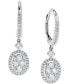 Фото #1 товара Diamond Halo Cluster Oval Drop Earrings (1 ct. t.w.) in 14k White Gold