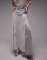 Topshop maxi sheer dress with frills in ivory