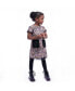 Big Girls TANNER FW23 BOUQUET NOVELTY JACQUARD AND FAUX FUR POCKET DRESS