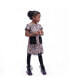 ფოტო #2 პროდუქტის Big Girls TANNER FW23 BOUQUET NOVELTY JACQUARD AND FAUX FUR POCKET DRESS