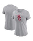 Women's Heather Gray USC Trojans Primetime Evergreen Logo T-Shirt