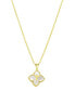 ფოტო #1 პროდუქტის 14K Gold-Plated White Mother-of-Pearl Initial Floral Necklace