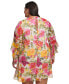 Фото #2 товара Plus Size Printed V-Neck Bell-Sleeve Shift Dress