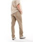 ASOS DESIGN straight leg pull on trouser in beige