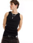 Фото #2 товара Calvin Klein Jeans woven tab logo tank top in black