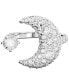 ფოტო #1 პროდუქტის Silver-Tone Luna Crystal Moon Open Ring