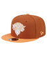 ფოტო #1 პროდუქტის Men's Brown/Orange New York Knicks 2-Tone Color Pack 9Fifty Snapback Hat