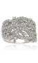 Фото #1 товара Suzy Levian Sterling Silver Cubic Zirconia Pave Pave Leaf Ring