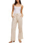 Striped Cotton Gauze Drawstring Pants