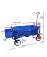 Folding Wagon Garden Shopping Beach Cart (Blue colour)