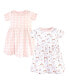 ფოტო #1 პროდუქტის Baby and Toddler Girl Cotton Short-Sleeve Dresses 2pk, Unicorn