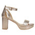 CL by Laundry Go On Starstone Metallic Ankle Strap Womens Gold Dress Casual GAS