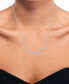 ფოტო #2 პროდუქტის Diamond Curved Bar 18" Collar Necklace (1/10 ct. t.w.) in Sterling Silver