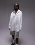 Topshop poplin super oversized shirt in ivory