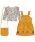 Фото #3 товара Little Girls Top, Corduroy Dress and Crossbody Bag Set