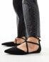 ASOS DESIGN Wide Fit Larna pointed ballet flats in black