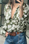 Фото #2 товара Рубашка из ткани с цветочным принтом ZARA