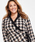 ფოტო #3 პროდუქტის Plus Size Houndstooth Knit Side-Tie Top