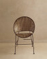 Rattan chair with metal structure