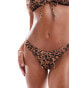 Фото #1 товара Miss Selfridge leopard ruched bikini bottoms