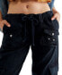 ფოტო #2 პროდუქტის Women's Tahiti Cotton Drawstring-Waist Cargo Pants