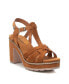 Фото #4 товара Women's Suede Heeled Platform Sandals By