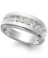 Фото #1 товара Men's Nine-Stone Diamond Ring in 10k White Gold (1/4 ct. t.w.)