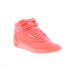 Фото #2 товара Reebok Freestyle Hi Womens Orange Leather Lace Up Lifestyle Sneakers Shoes