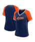 ფოტო #1 პროდუქტის Women's Navy Houston Astros Glitz and Glam League Diva Raglan V-Neck T-shirt