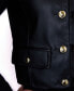 Фото #6 товара Women's Button-Front Mixed-Media Jacket, Regular & Petite