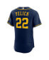 Фото #4 товара Men's Christian Yelich Navy Milwaukee Brewers 50th Season Alternate Authentic Player Jersey