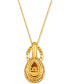 Фото #3 товара Le Vian cinnamon Citrine (2-3/4 ct. t.w.) & Diamond (5/8 ct. t.w.) Double Teardrop Pendant Necklace in 14k Gold, 18" + 2" extender