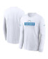 Men's White Los Angeles Chargers Sideline Performance Long Sleeve T-Shirt Белый, L - фото #1