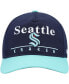 Фото #3 товара Men's Deep Sea Blue, Light Blue Seattle Kraken Super Hitch Adjustable Snapback Hat