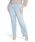 Фото #1 товара Plus Size Mid Rise Relaxed Straight Jeans