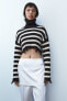 Striped knit cropped sweater