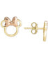 ფოტო #2 პროდუქტის Children's Minnie Mouse Silhouette Stud Earrings in 14k Gold & Rose Gold