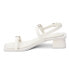 Фото #3 товара COCONUTS by Matisse Maya Lizard Block Heels Womens White Dress Sandals MAYA-329