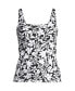 Women's D-Cup Chlorine Resistant Square Neck Underwire Tankini Swimsuit Top