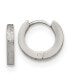 ფოტო #1 პროდუქტის Stainless Steel Polished and Sandblasted Hinged Hoop Earrings