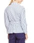 Pearl By Lela Rose Poplin Full Sleeve Belted Top Women's Xs