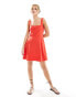 ASOS DESIGN seamed mini tennis sundress in red Красный, 36 - фото #2