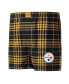 Фото #1 товара Men's Black, Gold Pittsburgh Steelers Concord Flannel Boxers