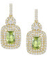 ფოტო #3 პროდუქტის Peridot (1-1/4 ct. t.w.) & Lab-Grown White Sapphire (5/8 ct. t.w.) Halo Stud Earrings in 14k Gold-Plated Sterling Silver