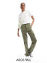 ASOS DESIGN Tall slim cargo with pockets in khaki 48 - фото #1