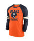 ფოტო #3 პროდუქტის Men's Orange and Navy Chicago Bears Throwback Raglan Long Sleeve T-shirt