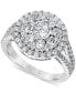 Фото #1 товара Diamond Halo Cluster Engagement Ring (1-1/2 ct. t.w.) in 14k White Gold