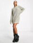 Фото #6 товара JDY wide neck knitted mini jumper dress in beige